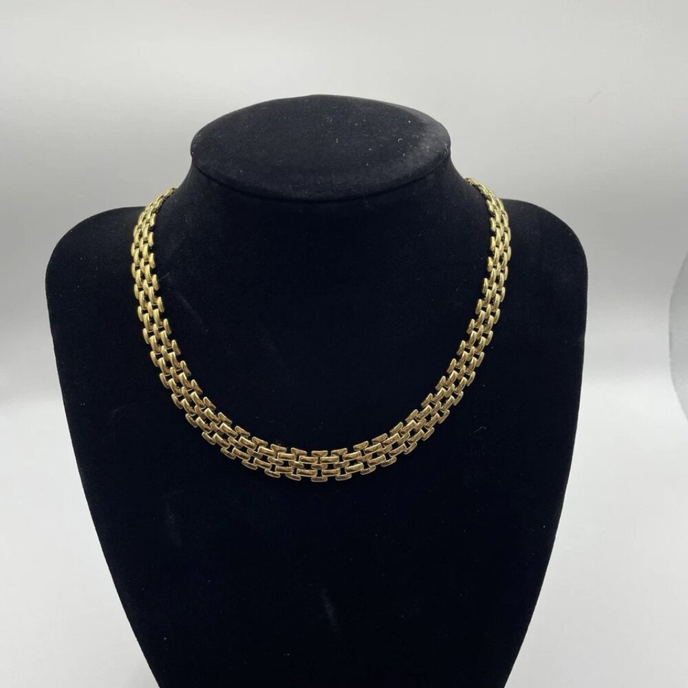 Beautiful Marrin Costello 13" Gold Lattice Choker, 14k Gold Plated, Nice!
